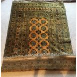 Antique hand knotted golden ground rug 131 x 189 cms