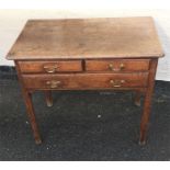 Georgian oak lowboy with 3 drawers in good original condition