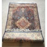 Antique silk hand knotted rug 94 x 161