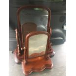 Two Victorian mahogany toilet mirrors