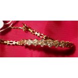 Fine quality yellow metal diamond encrusted Malaysian bracelet