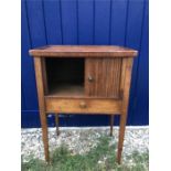 Georgian oak tambour front bedside cabinet tambour a/f