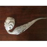 Large white Nailsea glass pipe 36 cms