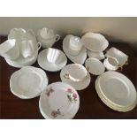 Selection Shelley China inc. part white tea service etc 37 pieces