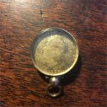 George IV 1826? gold sovereign with enamel decoration in 9ct gold mount