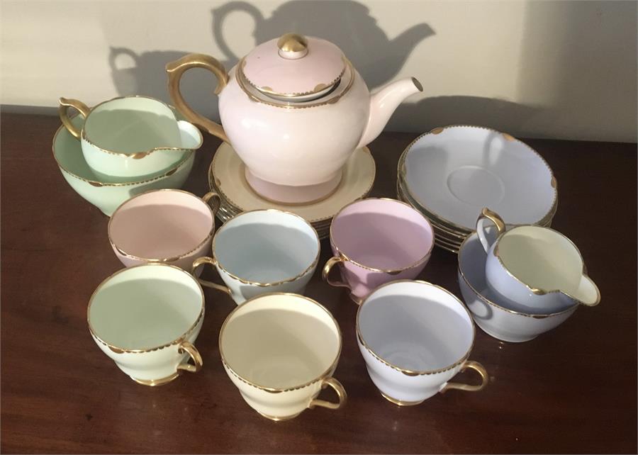 Shelley part tea service in various pastel shades ex. John Heron