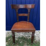 Fine quality Regency mahogany hall chair (metal repair)