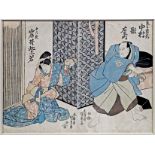 (Kabuki-e) - KUNISADA, Utagawa dit aussi Toyokini III (1786-1865).- 2 estampes. Ôban tate-e, non