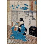 (Kabuki-e) - KUNIYOSHI, Ichiyûsai (1797-1861).- Genji kumo ukiyoe awase [Parallèle en estampes des