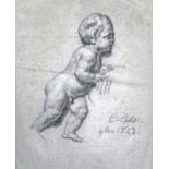 - CELS, Cornelis (1778-1859).- 2 études de putti, l'un de face, l'autre de profil. 1842, 1843.