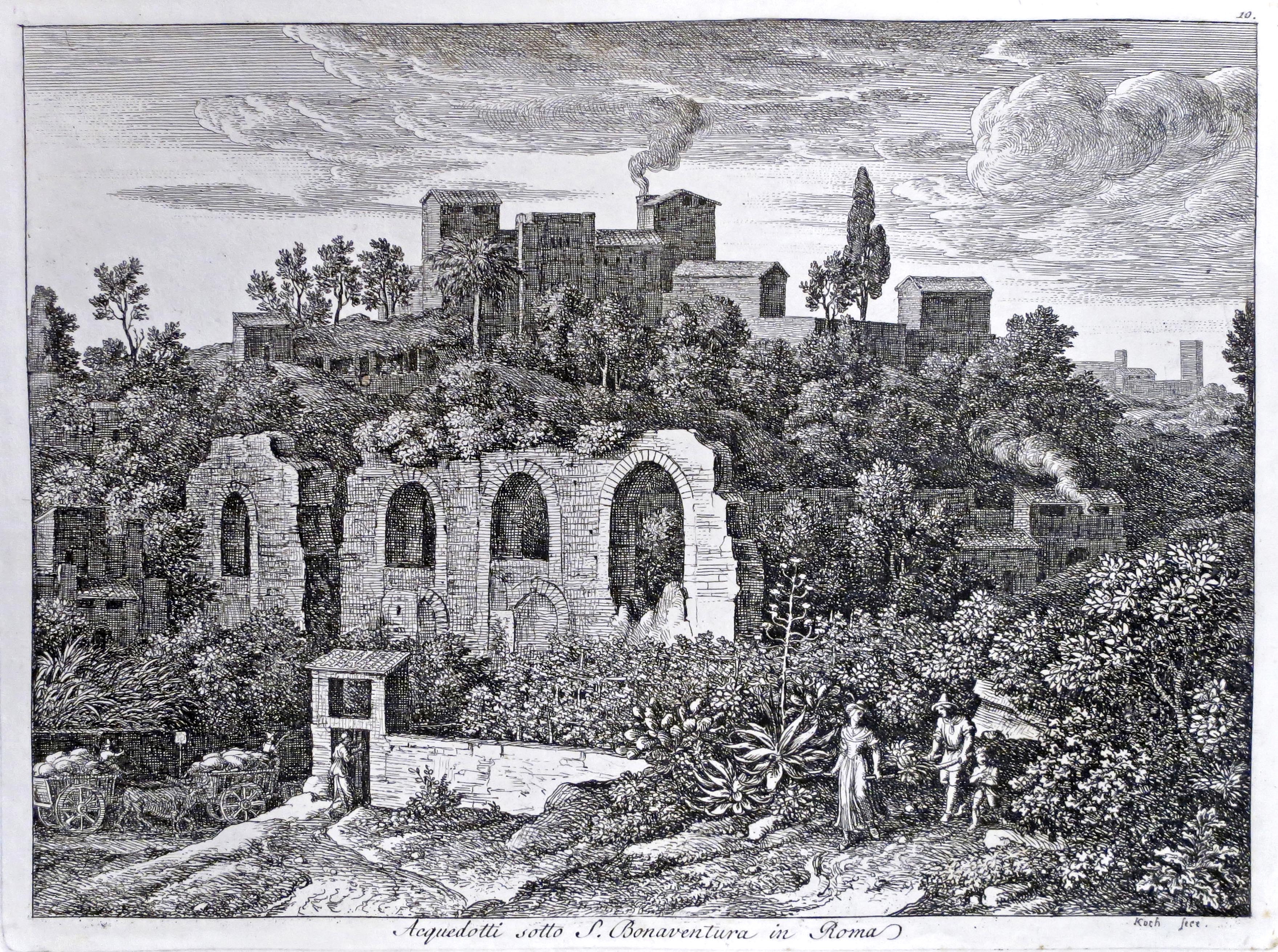 (École allemande) - KOCH, Joseph (1768-1839).- Vues de Rome : 20 planches. [c. 1810]. Eaux-fortes, - Image 2 of 3