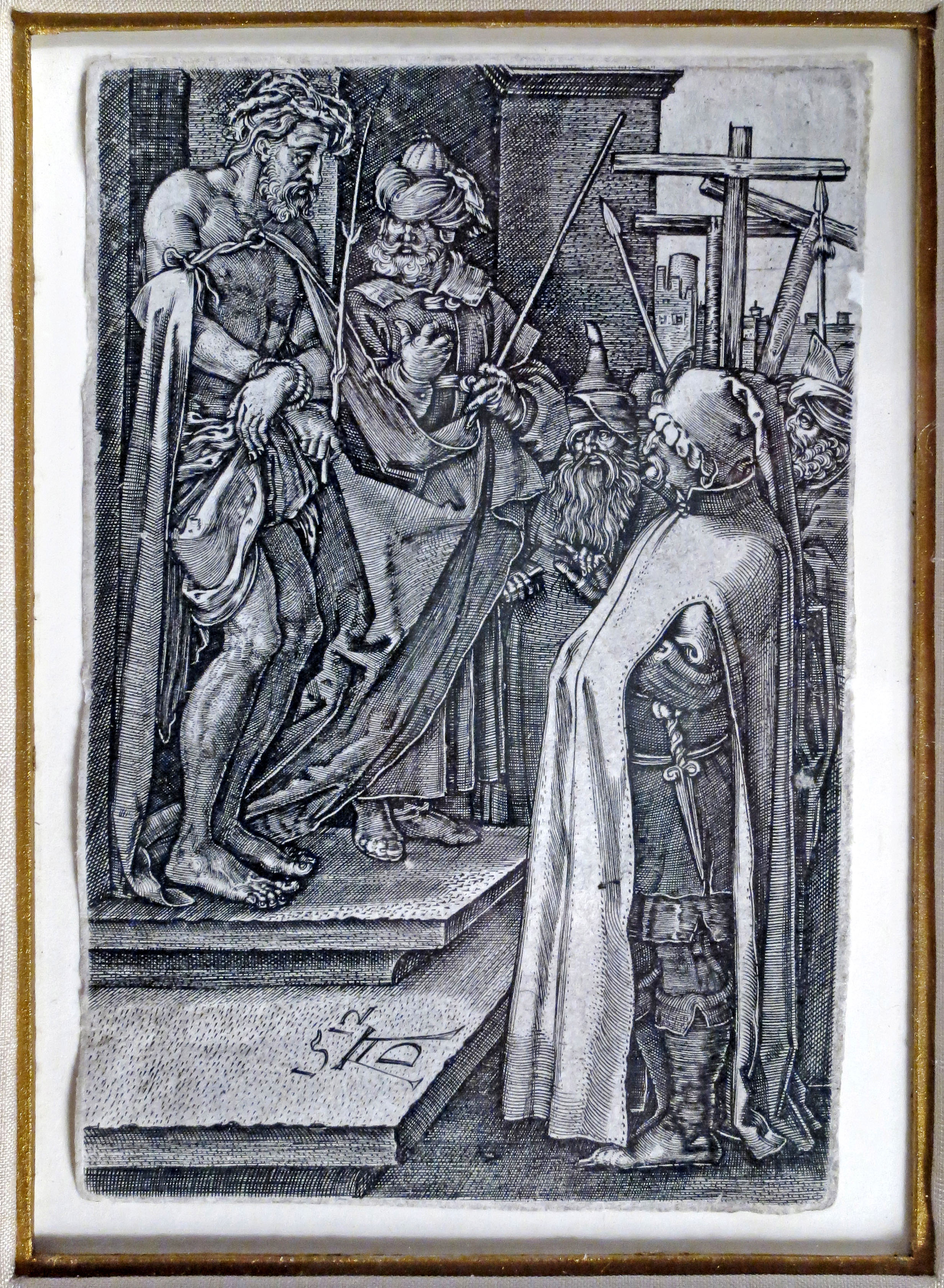 (École allemande) - " Ecce Homo" [d'après Albrecht DÜRER (1471-1528)]. 1512. Eau-forte, cuv. 11,5
