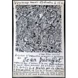 - DUBUFFET, Jean.- 1 Affichette, 1 catalogue et 1 prospectus : "Le Diable par la Queue" et "La