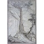 (École allemande) - HORNY, Conrad (1764-1807).- Versant d'un vallon avec arbres. 1790. DESSIN