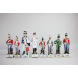 A collection of eight Alfretto and similar porcelain collector's series figures of military officers