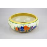 A Clarice Cliff Bizarre crocus pattern bowl, 20cm diameter