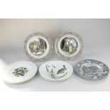 Two Adams 'Cries of London' plates, three Johnson Brothers fish plates, and four other plates