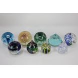 A small collection of glass paperweights (a/f)