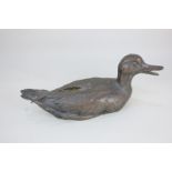 A Christofle brass model of a duck, marks to base