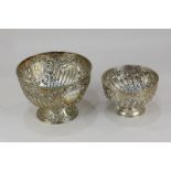 A Victorian Scottish silver pedestal bowl, maker Hamilton & Inches, Edinburgh 1898, together with