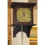 A 19th century wall clock with painted 8 inch square dial marked Jos Job, Hastings