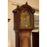 A George III mahogany longcase clock with 12 inch arch brass dial marked Richard Wills, Truro,