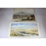 William Appleton, view of mountain, river foreground, watercolour, signed and dated 80, unframed,