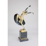 Manner of Demétre Chiparus, an Art Deco style gilt and bronze figure of a dancer, leg and arms