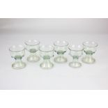 A set of six early 20th century James Powell & Sons Whitefriars liqueur glasses, designed by Harry