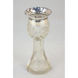 An Edward VII silver mounted cut glass vase, maker Arthur Willmore Pennington, Birmingham 1907