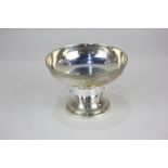 A George VI silver pedestal dish, maker Asprey & Co Ltd, Birmingham 1937, with faceted glass