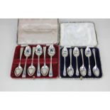 A cased set of six Victorian silver teaspoons, maker Charles Boyton II, London 1880, together with a