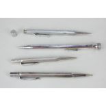 Two Elizabeth II silver Yard of Lead mechanical pencils hallmarked London 1962 and 1963, together