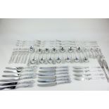 A Kings pattern fifty six piece silver plated canteen of flatware, comprising six of each, table