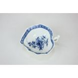 An 18th century blue and white pickle dish, probably Worcester, marked to base, 8cm