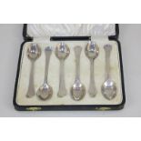 A set of six George V silver trefid pattern teaspoons, maker 'Henry Williamson Ltd, Sheffield 1922