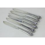 A set of six George V silver fish knives, maker John Round & Son, Sheffield 1923, 10oz