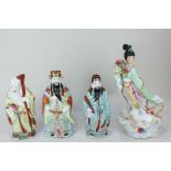 A set of three Chinese porcelain figures of the Sanxing Fu, Lu and Shou, the three stars for