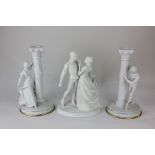 A bisque figure group of Romeo and Juliet, limited edition by Stuart Mark Feldman, The Royal