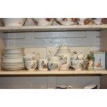 A collection of Wedgwood Beatrix Potter nursery ware mostly depicting Peter Rabbit, together with