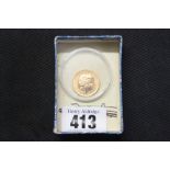 Numismatics: Half sovereign Elizabeth II 2000. Brilliant un-circulated, 4g.