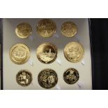 G.W.R Commemorative medallions "The Seals of the Great Western Railway" gilt metal depicting,