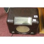 Collectors Bush Valve Radio: AC/DC mains receiver, type DAC90 table top model, with brown Bakelite