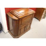 20th cent. Hardwood drinks cabinet inlaid with brass. 39ins. x 18ins.