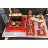 Engineering Toys: Mamod Stationary Steam Engine/working miniature model with six drive mechanism.