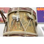 Militaria: Regimental drum 4th Batt. Wiltshire Regt. Duke of Edinburgh's battle honour S.A. 1900