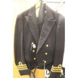 Militaria: Royal Navy Mess dress comprising: Jacket, waistcoat and trousers, bearing the insignia of