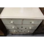 19th cent. Pine painted 2/2 chest of drawers.