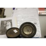 Scientific Instruments: Treen cased Chinese magnetic compass, captured in 1928 from a pirate junk by