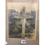 Militaria: W.W.I Period 1915 photograph. Grave marker for Sapper F.A. Bartlett R.E. No 6579 63rd